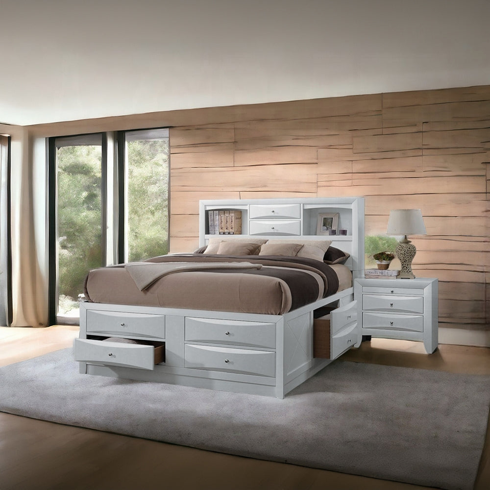 Neend Multi Drawer Storage Platfom Bed - White
