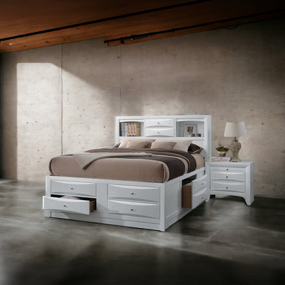 Neend Multi Drawer Storage Platfom Bed - White