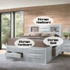 Neend Multi Drawer Storage Platfom Bed - White