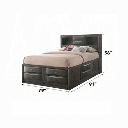 Neend Multi Drawer Storage Platform Bed - Grey Oak