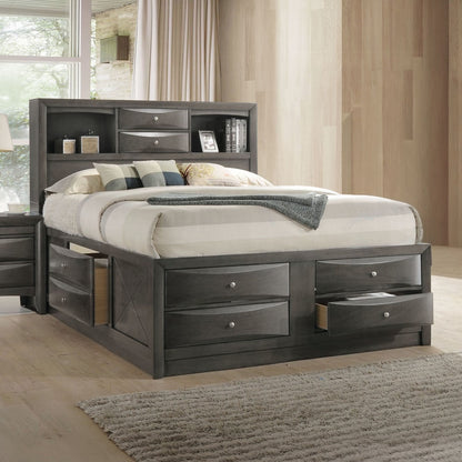 Neend Multi Drawer Storage Platform Bed - Grey Oak