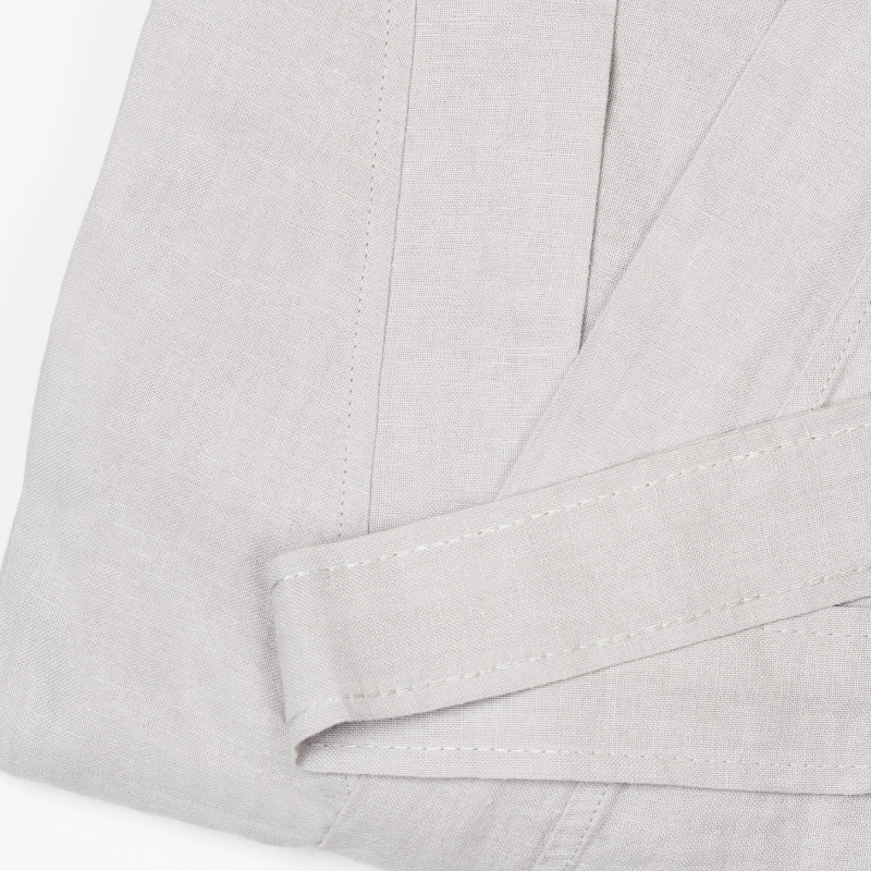Linen Kimono Robe in Pearl Grey
