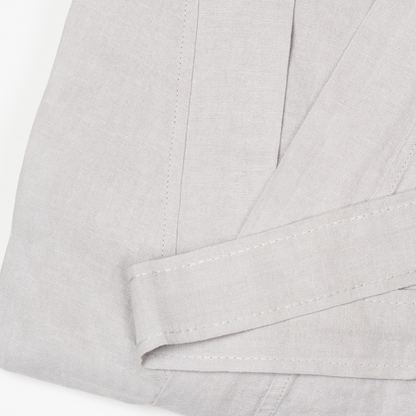 Linen Kimono Robe in Pearl Grey