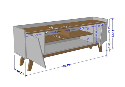 Malmo Modern 70.8" TV Stand with 2 Drawers - Grey/Brown