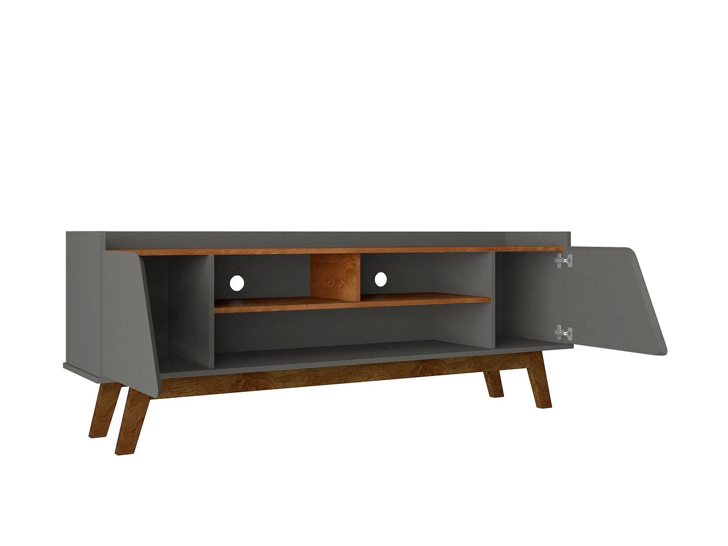 Malmo Modern 70.8" TV Stand with 2 Drawers - Grey/Brown