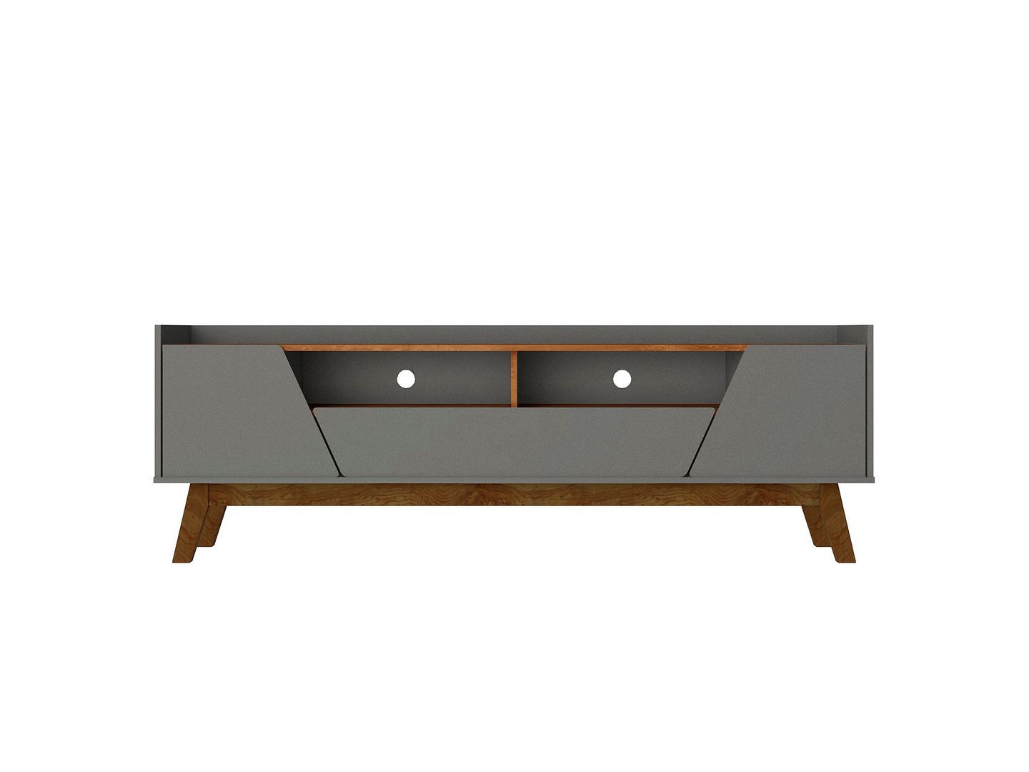 Malmo Modern 70.8" TV Stand with 2 Drawers - Grey/Brown