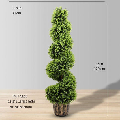 Wales Faux Potted Spiral Boxwood Topiary Plant (Multiple Sizes)