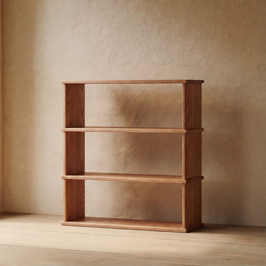 3 shelf bookcase in red oak