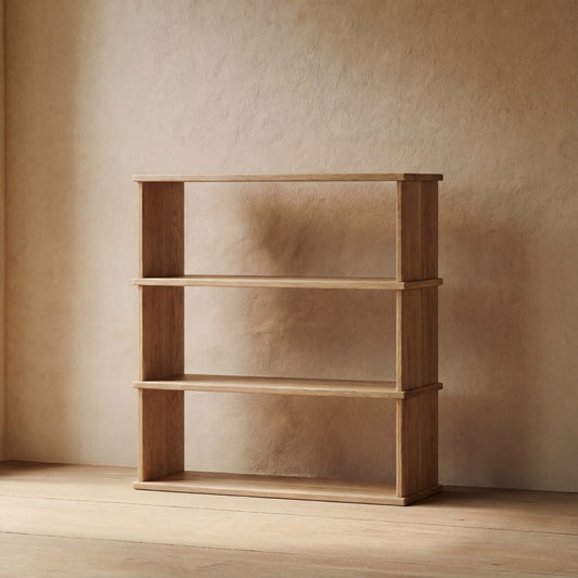 3 shelf bookcase in white oak