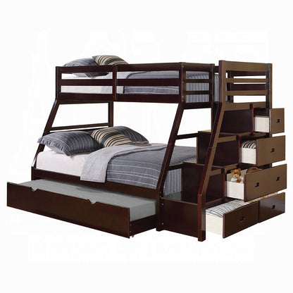 Mojo Twin/Full Bunk Loft Bed W/Trundle & Storage - Expresso