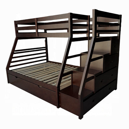 Mojo Twin/Full Bunk Loft Bed W/Trundle & Storage - Expresso
