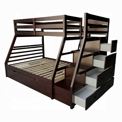 Mojo Twin/Full Bunk Loft Bed W/Trundle & Storage - Expresso