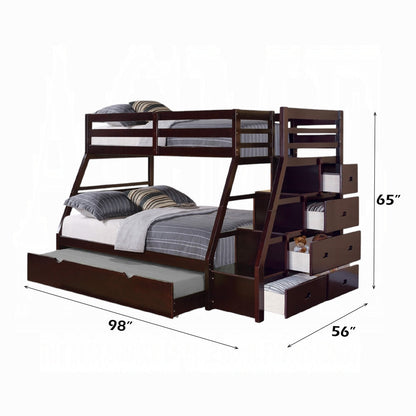 Mojo Twin/Full Bunk Loft Bed W/Trundle & Storage - Expresso