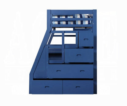 Mojo Twin/Full Bunk Loft Bed W/Workstation & Storage - Navy Blue