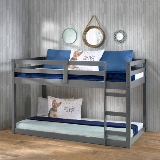 Barney Twin Bunk Loft Bed - Grey