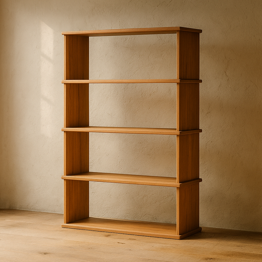 4 shelf bookcase in red oak