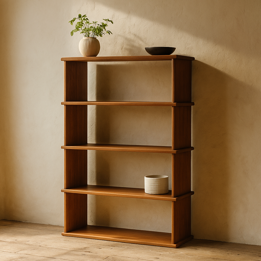 4 shelf bookcase in red oak