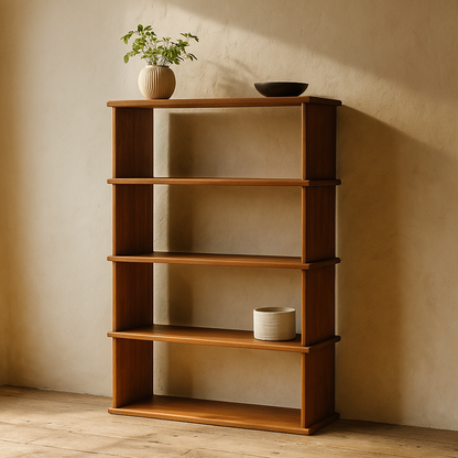 4 shelf bookcase in red oak