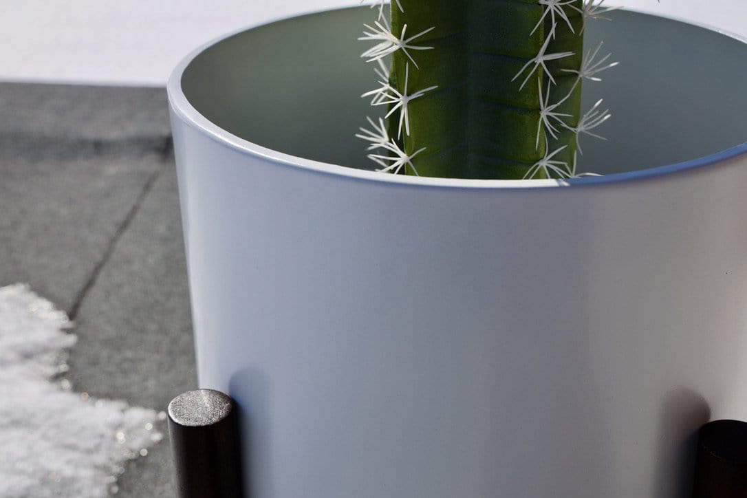 Rica - Mid-Century Modern Plant Stand With White Planter (Multiple Sizes)