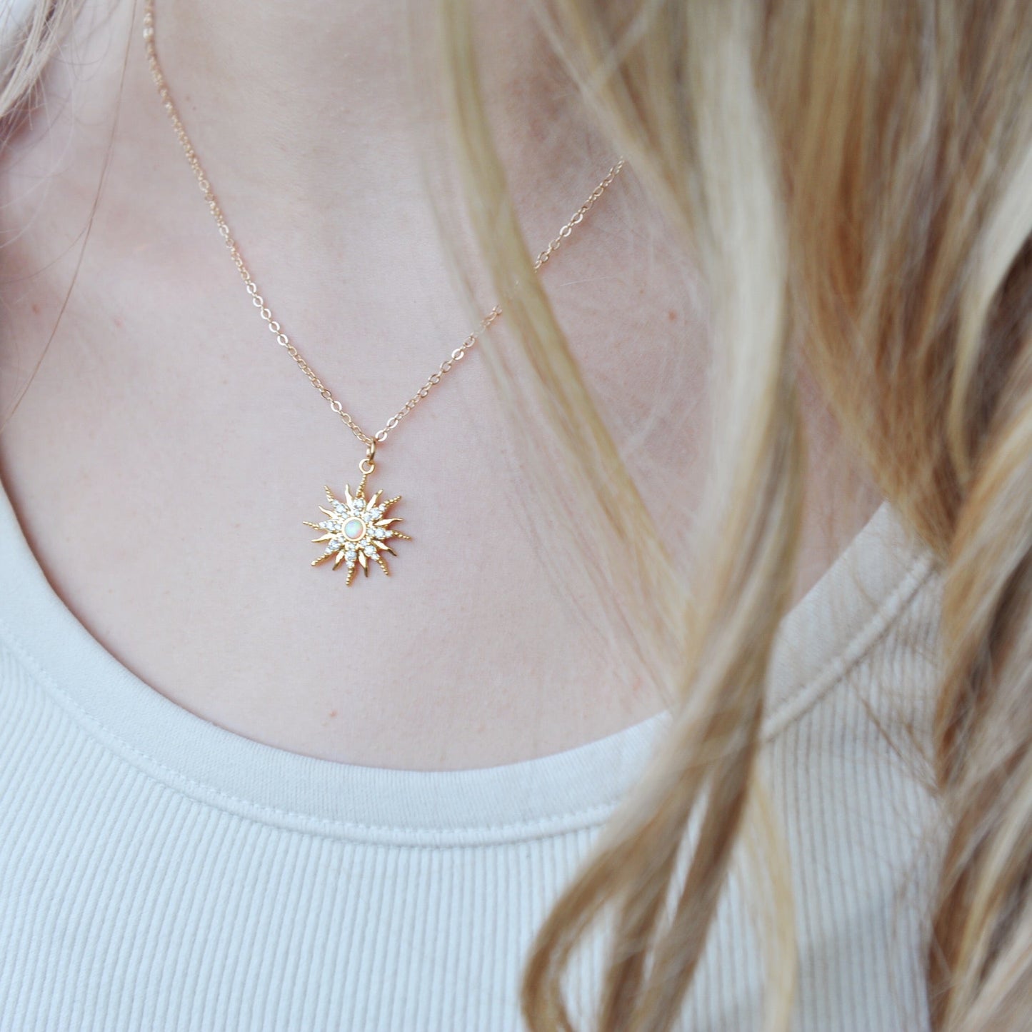 Opal Sun Necklace