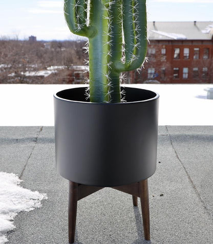 Ceza - Brass Modern Plant Stand With Black Planter