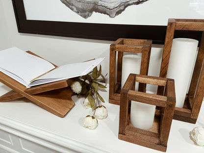 Mini - Set of Three Wooden Candle Lantern