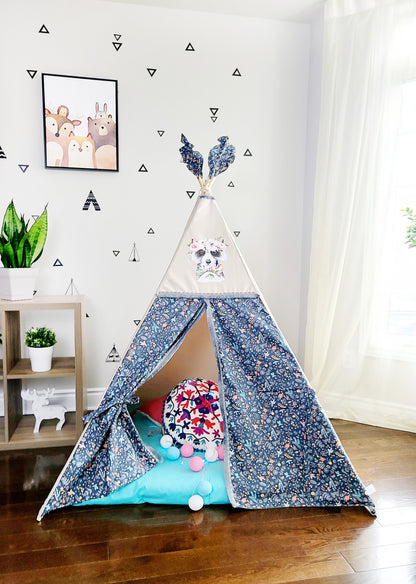 Racoon with flowers Teepee Tent