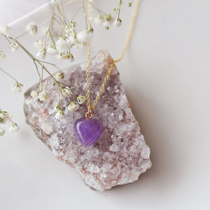 Gemstone heart pendant necklace