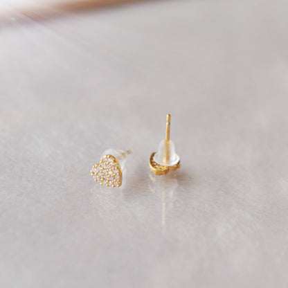 Belle diamond heart studs