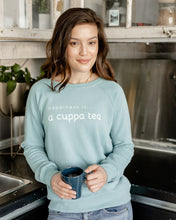 Load image into Gallery viewer, Women&#39;s Cuppa Tea Crew Sweatshirt, Teal
