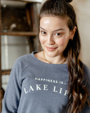 Load image into Gallery viewer, Women&#39;s Lake Life Crew Sweatshirt, Heather Navy

