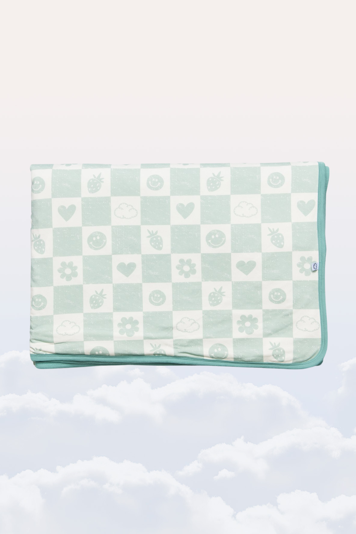 Dream Blanket in Mint Checkerboard