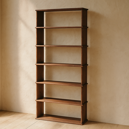 6 shelf bookcase in walnut