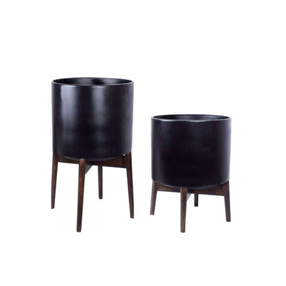 Ceza - Brass Modern Plant Stand With Black Planter