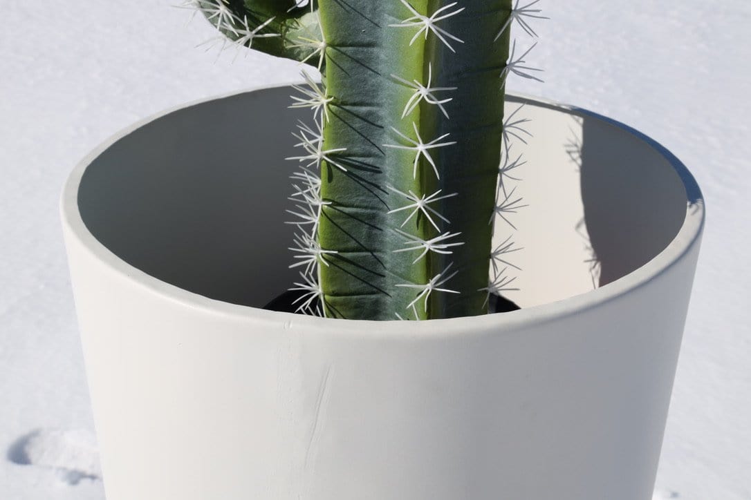 Zarita -Mid-Century Modern Plant Stand With White Planter