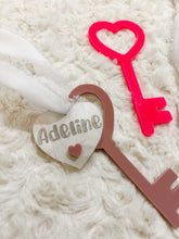 Load image into Gallery viewer, Key &amp; Heart Valentines Basket Tag
