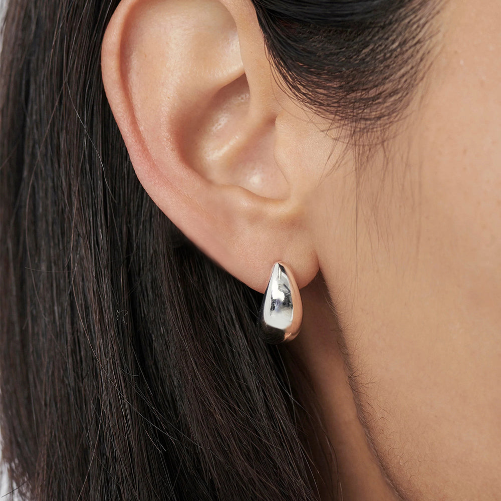 bold bubble huggie earrings