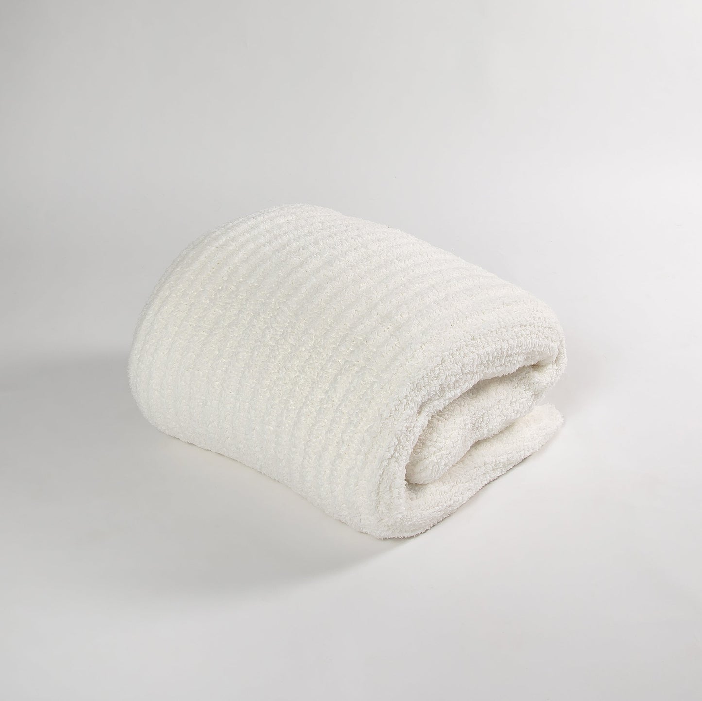 White Ribbed King Sized Bed Blanket