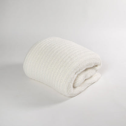 White Ribbed King Sized Bed Blanket