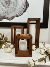 Load image into Gallery viewer, Mini - Set of Three Wooden Candle Lantern
