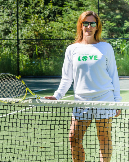 Women's Tennis Love Crew Sweatshirt, White