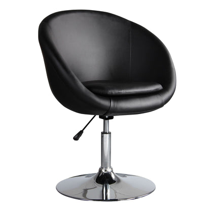 Chandra Swivel Adjustable Faux Leather Accent/Office Chair - Black