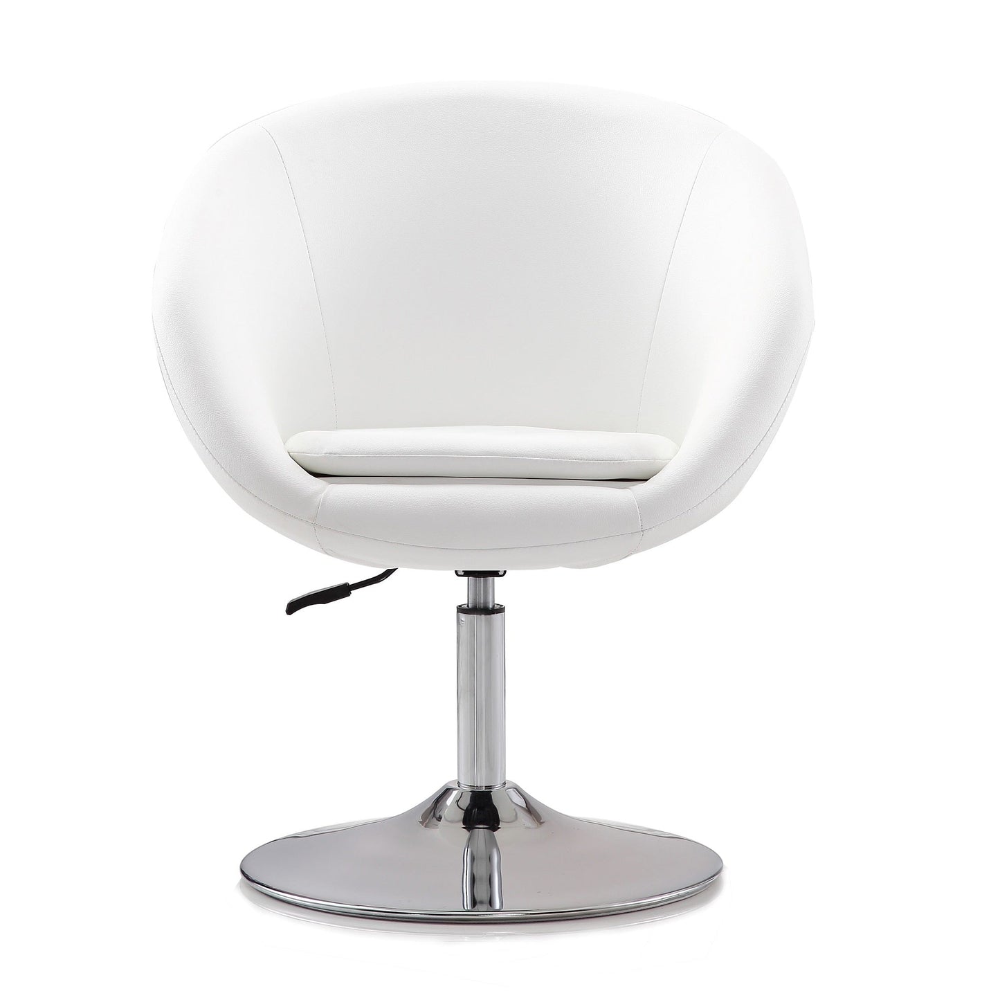 Chandra Swivel Adjustable Faux Leather Accent/Office Chair - White
