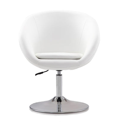 Chandra Swivel Adjustable Faux Leather Accent/Office Chair - White