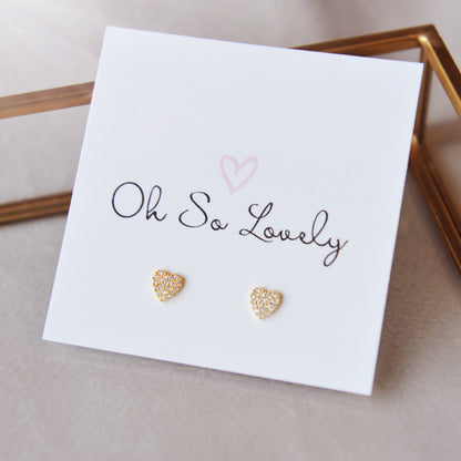 Belle diamond heart studs