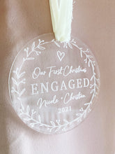 Load image into Gallery viewer, First Christmas Engaged Round Christmas Ornament
