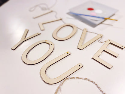 Valentine Day Wood Garland