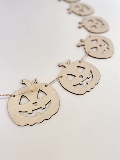 Jack-O-Lantern Wood Garland