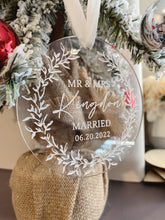 Load image into Gallery viewer, Mr and Mrs Round Christmas Ornament
