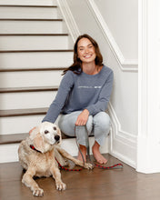 Load image into Gallery viewer, Women&#39;s My Dog Crew Sweatshirt, Heather Navy
